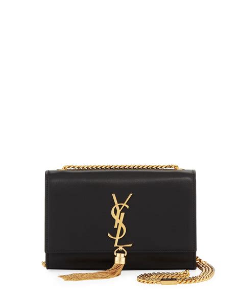 kate monogram ysl small tassel shoulder bag with golden hardware|KATE TASSEL SMALL IN METALLIC LEATHER .